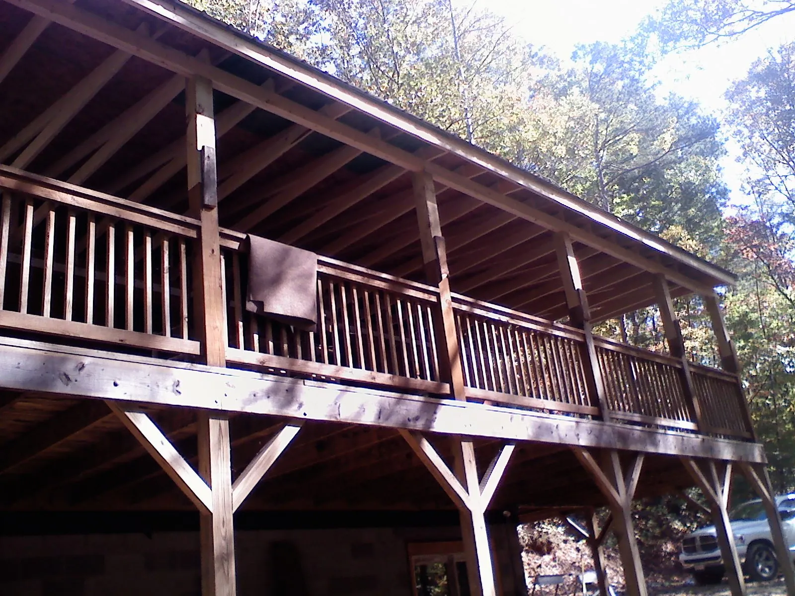 Timber framing under a new elevated porch and deck — Roof Leak Repair in Centerview by Roofing Brothers